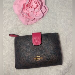 Coach Brown and Pink Wallet